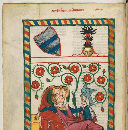14th century Codex Manesse (Cod. Pal. germ. 848, f. 249v). Universitätsbibliothek Heidelberg, CC BY-SA